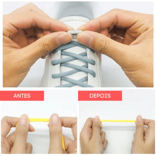 Cadarço Elástico - CLOSE METAL - Cadarço com fechadura de Metal - Produtosmais_Brasil