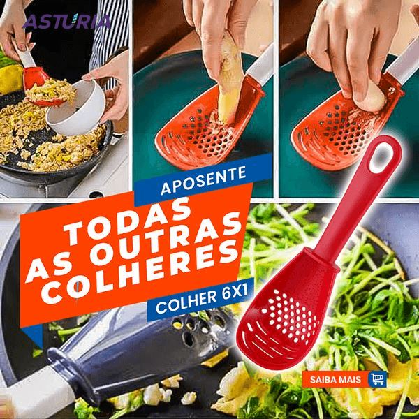 Colher Multifuncional 6 em 1 Utensílios para cozinha Produtosmais_Brasil