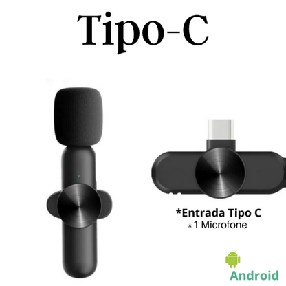 Microfone de Lapela Sem Fio Para Celular Profissional