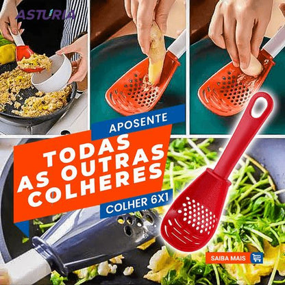 Colher Multifuncional 6 em 1 Utensílios para cozinha Produtosmais_Brasil 