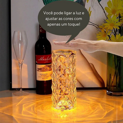 Luminária de Luxo Cristal Light 16 Cores - Sensível ao Toque